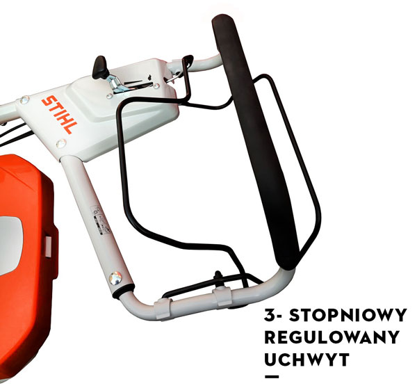 Komfortowy składany uchwyt w kosiarce RM 655 V